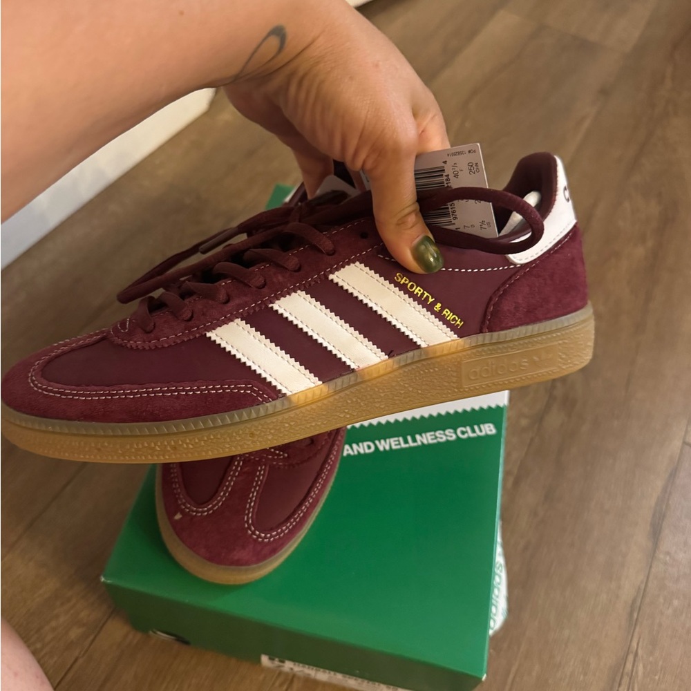 Adidas Maroon Sneakers with White Accents